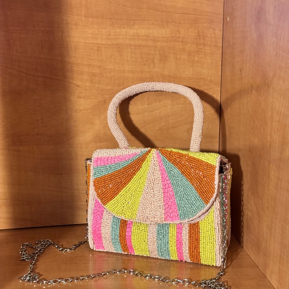 Colorful Beaded Handbag Purse